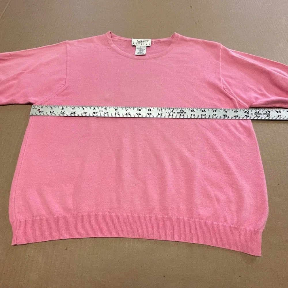 Vintage‎ Talbots Petites Women's SP Pink Short Sleeve Sweater Made in Portugal